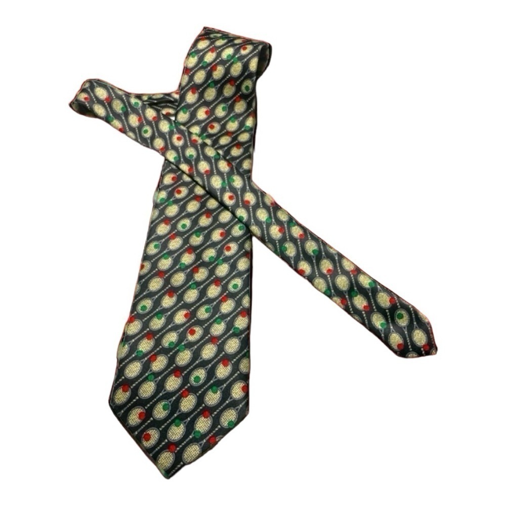 Hand Made Mercedes Blue Tennis Racket Neck Tie 58"
Length 3 3/4" Width